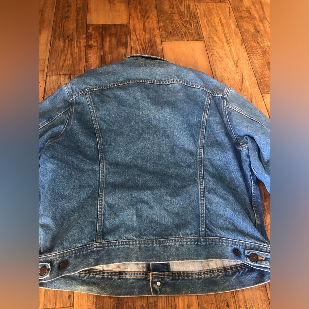 Vintage Authentic Lee Denim Jean Jacket Go The Extreme Patch Truckers Size M? - Picture 8 of 8